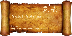Preidt Alóma névjegykártya